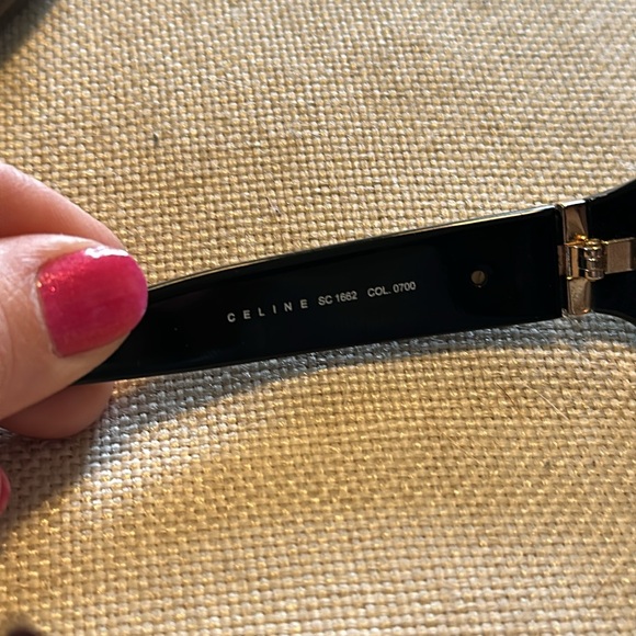 Celine Triomphe Black & Gold Tone Sunglasses with Case and Dust Cloth - Picture 8 of 15